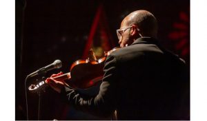 Violinist Daniel Bernard Roumain (DBR) at the 2022 Arts at the Armory Gala. Photo by Jesse Buckley. Copyright 2022 Jesse Buckley.