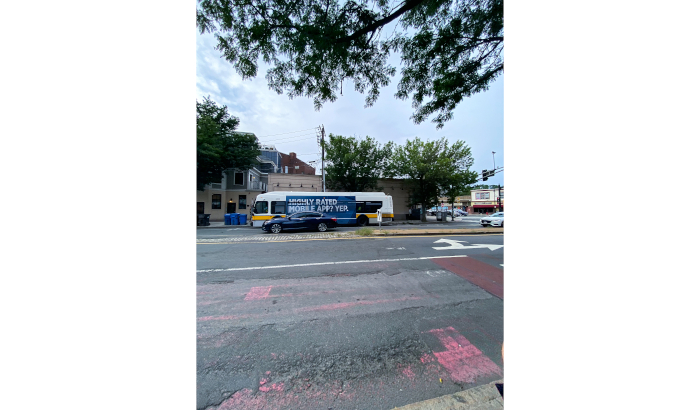 Bus or Billboard? Union Square, Somerville, Mass., August 2022. Photo by Jason Pramas. Copyright 2022 Jason Pramas.