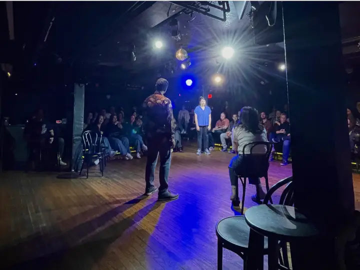 The scene at Improv Asylum's Raunch on a recent (very) early Sunday morning. Photo by Izzy Mitchell.