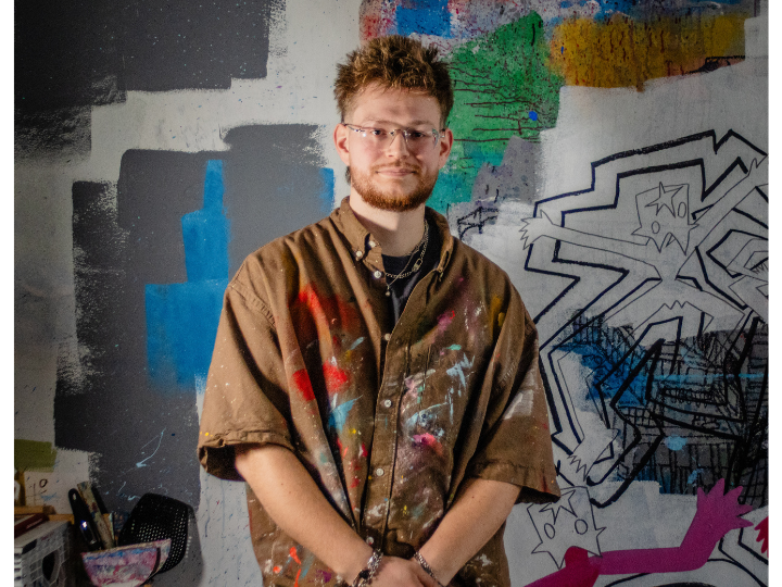 Painter SUVAD H in his Salem, Mass. studio.