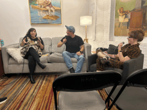 Colleen AF Venable, Tana Ford, and Katie Armour talk Cats in Comic Books. Photo by Mattea Ortiz.