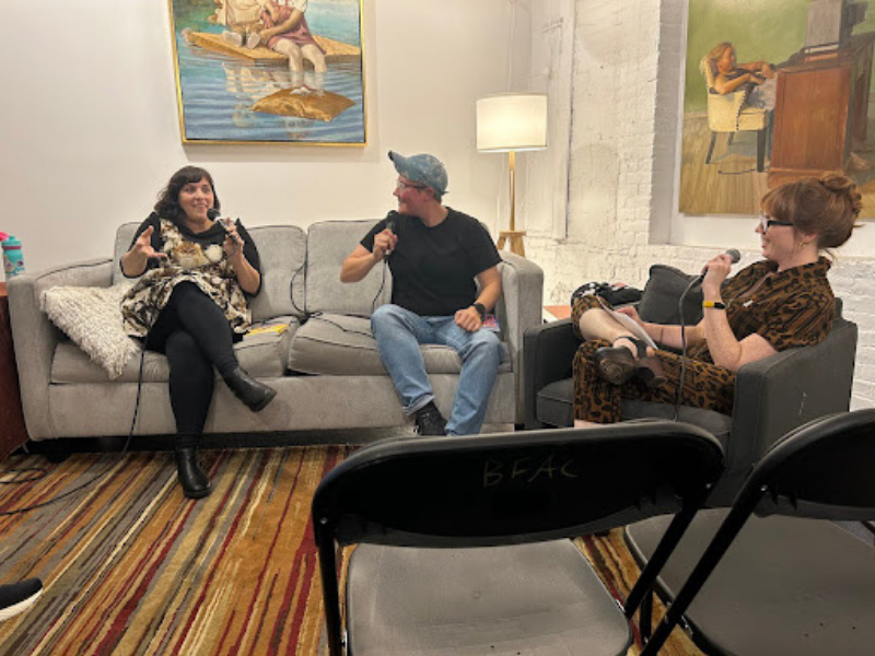 Colleen AF Venable, Tana Ford, and Katie Armour talk Cats in Comic Books. Photo by Mattea Ortiz.