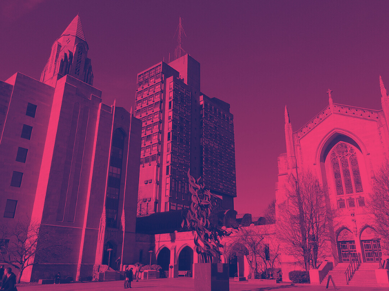 Boston University. Photo by Daderot, Creative Commons CC0 1.0 Universal Public Domain Dedication. Modified by BINJ Staff using the paid BINJ Canva account and downloaded on November 13, 2025.